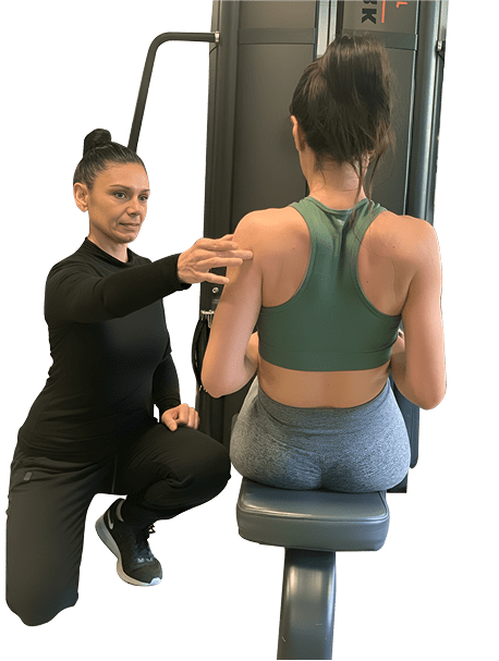 handsome strong man exercising gym 1